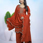 Embroidered Chinon Kurta Sharara Set