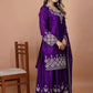 Embroidered Chinon Kurta Sharara Set