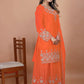Embroidered Chinon Kurta Sharara Set