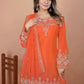 Embroidered Chinon Kurta Sharara Set