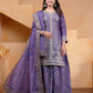 Embroidered Chinon Kurta Sharara Set
