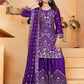 Embroidered Chinon Kurta Sharara Set