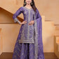 Embroidered Chinon Kurta Sharara Set