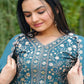 Embroidered Chinon Kurta Sharara Set