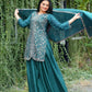 Embroidered Chinon Kurta Sharara Set