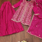 Embroidered Chinon Kurta Sharara Set