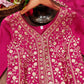 Embroidered Chinon Kurta Sharara Set