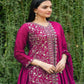 Embroidered Chinon Kurta Sharara Set