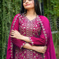 Embroidered Chinon Kurta Sharara Set