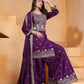 Embroidered Chinon Kurta Sharara Set