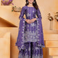 Embroidered Chinon Kurta Sharara Set