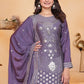Embroidered Chinon Kurta Sharara Set