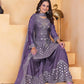 Embroidered Chinon Kurta Sharara Set