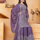 Embroidered Chinon Kurta Sharara Set