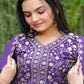 Embroidered Chinon Kurta Sharara Set