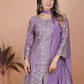 Embroidered Chinon Kurta Sharara Set