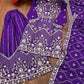 Embroidered Chinon Kurta Sharara Set