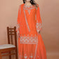 Embroidered Chinon Kurta Sharara Set