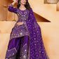 Embroidered Chinon Kurta Sharara Set