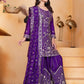Embroidered Chinon Kurta Sharara Set