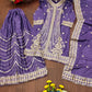 Embroidered Chinon Kurta Sharara Set
