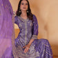 Embroidered Chinon Kurta Sharara Set