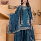 Embroidered Chinon Kurta Sharara Set