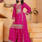 Embroidered Chinon Kurta Sharara Set