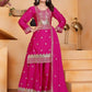Embroidered Chinon Kurta Sharara Set