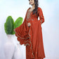 Embroidered Chinon Kurta Sharara Set