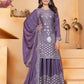 Embroidered Chinon Kurta Sharara Set