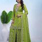 Embroidered Chinon Kurta Sharara Set