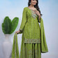 Embroidered Chinon Kurta Sharara Set