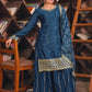 Embroidered Chinon Kurta Sharara Set