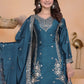 Embroidered Chinon Kurta Sharara Set