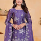 Embroidered Chinon Kurta Sharara Set