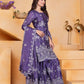 Embroidered Chinon Kurta Sharara Set