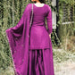 Embroidered Chinon Kurta Sharara Set