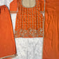 Embroidered Chinon Kurti Palazzo Set with Bustier for Wedding and Festive Wear