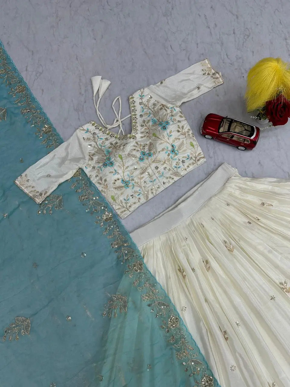 Embroidered Chinon Lehenga Choli Set