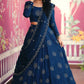Embroidered Chinon Lehenga Choli Set with Dupatta