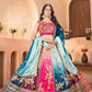 Embroidered Chinon Lehenga Choli with Dupatta for Wedding and Festive Wear