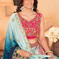Embroidered Chinon Lehenga Choli with Dupatta for Wedding and Festive Wear