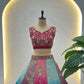 Embroidered Chinon Lehenga Choli with Dupatta for Wedding and Festive Wear