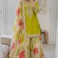 Embroidered Chinon Sharara Suit Set