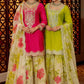 Embroidered Chinon Sharara Suit Set