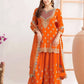 Embroidered Chinon Sharara Suit Set