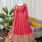 Embroidered Chinon Silk Anarkali Gown Set
