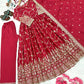 Embroidered Chinon Silk Anarkali Set