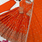 Embroidered Chinon Silk Anarkali Set